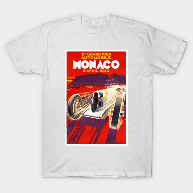 Vintage Travel Poster Monaco Grand Prix T-Shirt by vintagetreasure